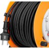Kábel Strend Pro CR038, predlžovací, L-30 m, 4x zásuvka, IP44, čierna guma, na bubne Kábel Strend Pro CR038, predlžovací, L-30 m, 4x zásuvka, IP44, čierna guma, na bubne