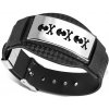 CITY STORM Hrubý pánsky náramok zo silikónovej gumy s ozdobnou platničkou s lebkami + darčeková krabička zadarmo CITY STORM Hrubý pánsky náramok zo silikónovej gumy s ozdobnou platničkou s lebkami + darčeková krabička zadarmo