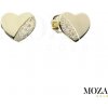 MOZA gold Náušnice srdiečko MG2010 Farba kameňa: Biela, Farba Zlata: žlté Au MOZA gold Náušnice srdiečko MG2010 Farba kameňa: Biela, Farba Zlata: žlté Au