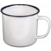 Hrnček 0,3 l priemer 8 cm smalt BIELY čierny lem Hrnček 0,3 l priemer 8 cm smalt BIELY čierny lem