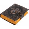 Leather Journals Keltský dračí grimoár v černé kůži s achátem a ručním papírem Leather Journals Keltský dračí grimoár v černé kůži s achátem a ručním papírem