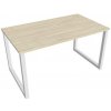 Hobis Pracovný stôl UNI O, 140x75,5x80 cm, agát/biela Hobis Pracovný stôl UNI O, 140x75,5x80 cm, agát/biela