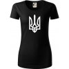 Ukrajina trojzubec veľký - Dámske tričko z organickej bavlny Origin (GOTS) - M ( Čierna ) Ukrajina trojzubec veľký - Dámske tričko z organickej bavlny Origin (GOTS) - M ( Čierna )