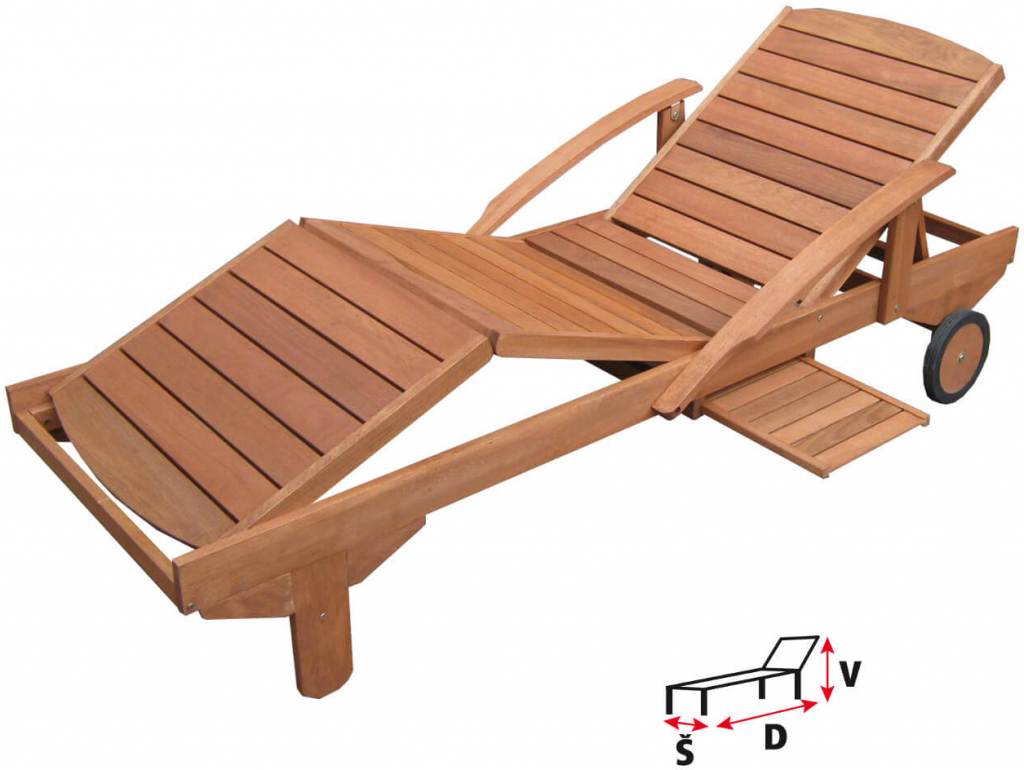 Hecht Era Lounger Meranti záhradné lehátko