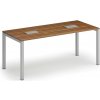 Rokovací stôl PRIMO SQUARE, 180x80 cm, orech + 2x stolná zásuvka TYP II, strieborná Rokovací stôl PRIMO SQUARE, 180x80 cm, orech + 2x stolná zásuvka TYP II, strieborná