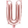 PartyDeco Fóliový balón Mini - Písmeno U 35 cm ružovo-zlatý PartyDeco Fóliový balón Mini - Písmeno U 35 cm ružovo-zlatý