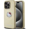 Hello Kitty Hardcase Leather Kitty Head MagSafe kryt na iPhone 15 Pro – zlatý Hello Kitty Hardcase Leather Kitty Head MagSafe kryt na iPhone 15 Pro – zlatý