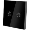 Dotykový vypínač dvojnásobný č.5 sklenený čierny LTC Dotykový vypínač dvojnásobný č.5 sklenený čierny LTC