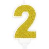 Sviečka narodeninová 7 cm číslica „2 zlatá 5902230748248