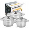 Súprava hrncov MASTERPAN Súprava Hrncov Z NEREZOVEJ OCELE 6- ks . nerezová oceľ 6 ks . Súprava hrncov MASTERPAN Súprava Hrncov Z NEREZOVEJ OCELE 6- ks . nerezová oceľ 6 ks .