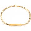 iZlato Forever Zlatý náramok Figaro s platničkou na gravírovanie, 14K IZ11664