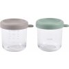 Beaba Tégliky Na Jedlo Sklenené 2x 250 Ml Green Grey Beaba Tégliky Na Jedlo Sklenené 2x 250 Ml Green Grey
