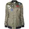 Fashionweek Dámska Bunda bomber s výšivkou MILITARY F122 Farba: Khaki, Veľkosť: S Fashionweek Dámska Bunda bomber s výšivkou MILITARY F122 Farba: Khaki, Veľkosť: S