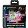 Fixka v tvare štetca, sada, STAEDTLER Pigment brush 371, 12 rôznych pastelových farieb Fixka v tvare štetca, sada, STAEDTLER Pigment brush 371, 12 rôznych pastelových farieb