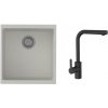STRONG K-StrongSinks S3 Set drez Hron 430x460mm granit biela + Batéria Ipoly čierna STRONG K-StrongSinks S3 Set drez Hron 430x460mm granit biela + Batéria Ipoly čierna