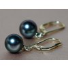 Zlaté náušnice čierne tahitské perly TEAAAZGC Zlaté náušnice čierne tahitské perly TEAAAZGC