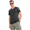 Pánske bavlnené tričko v-neck s efektom prania čierne OM-TSWT-0242 V6 veľ. L Pánske bavlnené tričko v-neck s efektom prania čierne OM-TSWT-0242 V6 veľ. L