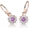 Cutie Jewellery Detské náušnice z ružového zlata C2749-10-X-4 fialová Cutie Jewellery Detské náušnice z ružového zlata C2749-10-X-4 fialová