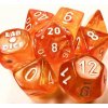 Kocka Set 8 Lab Dice Borealis Blood Orange / White