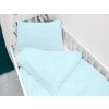 Biante Detské posteľné obliečky do postieľky Minky 3D bodky MKP-013 Ľadové modré Do postieľky 90x130 a 40x60 cm