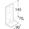 Domax KP8 úholník s prelisom 145x70x90x2,5 mm Domax KP8 úholník s prelisom 145x70x90x2,5 mm