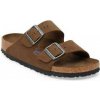 BIRKENSTOCK Šľapky Arizona soft footbed suede leather Hnedá BIRKENSTOCK Šľapky Arizona soft footbed suede leather Hnedá