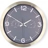 Nedis CLWA5226SS - Nástenné hodiny | Priemer: 300 mm | Nerezová Oceľ | Tichý pohyb | Teplomer | Vlhkomer | Kov / Šedá Nedis CLWA5226SS - Nástenné hodiny | Priemer: 300 mm | Nerezová Oceľ | Tichý pohyb | Teplomer | Vlhkomer | Kov / Šedá