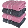 Dommio Stripe Sada ručníků 50 x 90 cm 2 ks růžové 2 ks šedé