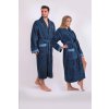 Boston bambusový župan so šálovým golierom deep ocean