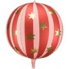 PartyDeco Fóliový balón - Star ball červený 50 cm PartyDeco Fóliový balón - Star ball červený 50 cm