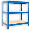 Kovový regál policový Biedrax 60 x 120 x 90 cm, modrý - 3 police MDF Kovový regál policový Biedrax 60 x 120 x 90 cm, modrý - 3 police MDF