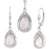 Stříbrný set šperků s pravým Měsíčním kamenem a Brilliance Zirconia - náušnice a přívěsek JST13327SMS Stříbrný set šperků s pravým Měsíčním kamenem a Brilliance Zirconia - náušnice a přívěsek JST13327SMS