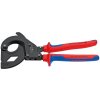 Kliešte na káble armované oceľ.drotmi račnové Knipex 315mm Kliešte na káble armované oceľ.drotmi račnové Knipex 315mm