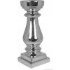 Keramický strieborný dekoratívny hladký svietnik na stopke s elegantným vzhľadom 26 cm 35477 Keramický strieborný dekoratívny hladký svietnik na stopke s elegantným vzhľadom 26 cm 35477