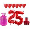 HeliumKing Hélium párty set na 25. narodeniny s červenými balónmi HeliumKing Hélium párty set na 25. narodeniny s červenými balónmi