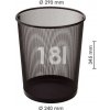 Kôš odpadkový, drôtený, okrúhly, 18L, 290x345mm, čierny Kôš odpadkový, drôtený, okrúhly, 18L, 290x345mm, čierny