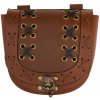 House of Warfare Středověká kožená brašna na opasek se šněrováním, hnědá House of Warfare Středověká kožená brašna na opasek se šněrováním, hnědá