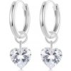 For Silver Krúžkové náušnice s príveskom zirkónového Srdca - Striebro 925 For Silver Krúžkové náušnice s príveskom zirkónového Srdca - Striebro 925
