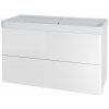 Mereo, Mereo Siena, kúpeľňová skrinka s keramickým umývadlom 101 cm, biela lesk, MER-CN4121 Mereo, Mereo Siena, kúpeľňová skrinka s keramickým umývadlom 101 cm, biela lesk, MER-CN4121