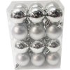 Vianočné ozdoby Lafiora plastové gule Ø4 cm 24 ks strieborné