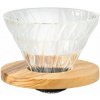 Hario Dripper V60-02, sklenený, s olivovým drevom Hario Dripper V60-02, sklenený, s olivovým drevom
