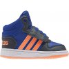 adidas Detská voľnočasová obuv HOOPS MID 2.0 I modrá oranžová čierna biela