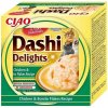 Ciao Dashi Delights kura a vločky z tuniaka pruhovaného 4× 70 g Ciao Dashi Delights kura a vločky z tuniaka pruhovaného 4× 70 g