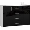 Signal Komoda K45 čierny lesk biela Signal Komoda K45 čierny lesk biela