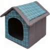 HOBBYDOG Modrá kostkovaná psí bouda - R1 HOBBYDOG Modrá kostkovaná psí bouda - R1
