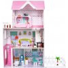 Veľký drevený domček pre bábiky ružovej farby pre deti od 3 rokov, doplnky, nábytok + 3 poschodia Veľký drevený domček pre bábiky ružovej farby pre deti od 3 rokov, doplnky, nábytok + 3 poschodia