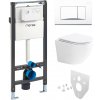 Mereo WC set - Smart flush rimless WC oblé, modul pre sadrokartón, biele hranaté tlačidlo Mereo WC set - Smart flush rimless WC oblé, modul pre sadrokartón, biele hranaté tlačidlo