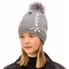 Dievčenská čiapka so srdiečkami NR 156 D MZ-3493 sivá-ihneď Dievčenská čiapka so srdiečkami NR 156 D MZ-3493 sivá-ihneď
