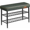 SONGMICS Botník s polstrovanou lavicou Vasagle Stuart lesná zelená SONGMICS Botník s polstrovanou lavicou Vasagle Stuart lesná zelená