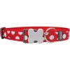 Obojok RD 40 mm x 50-80 cm - White Spots on Red Obojok RD 40 mm x 50-80 cm - White Spots on Red